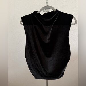 A New Day - Black Velvet sleeveless mockneck